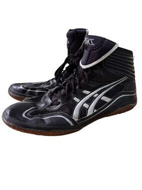 ASICS Unrestrained Black/Silver JY302 Wrestling Shoes - Men’s Sz 11